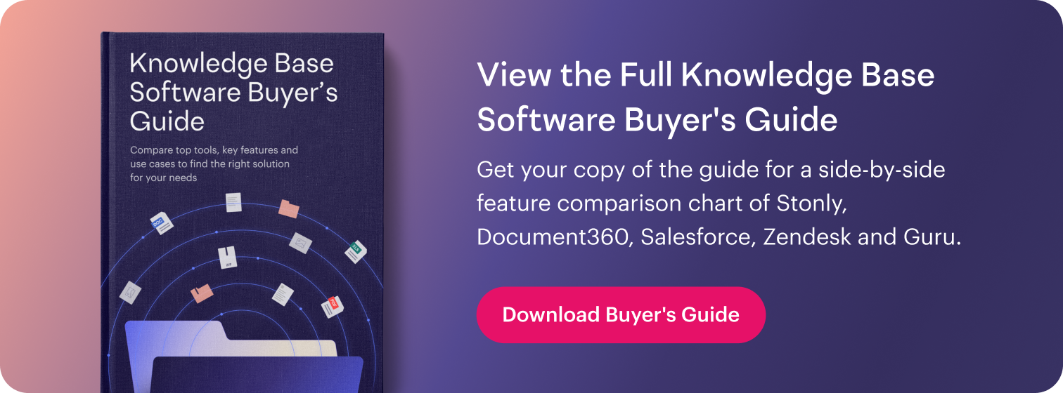 Stonly's Knowledge Base Software Buyer's Guide