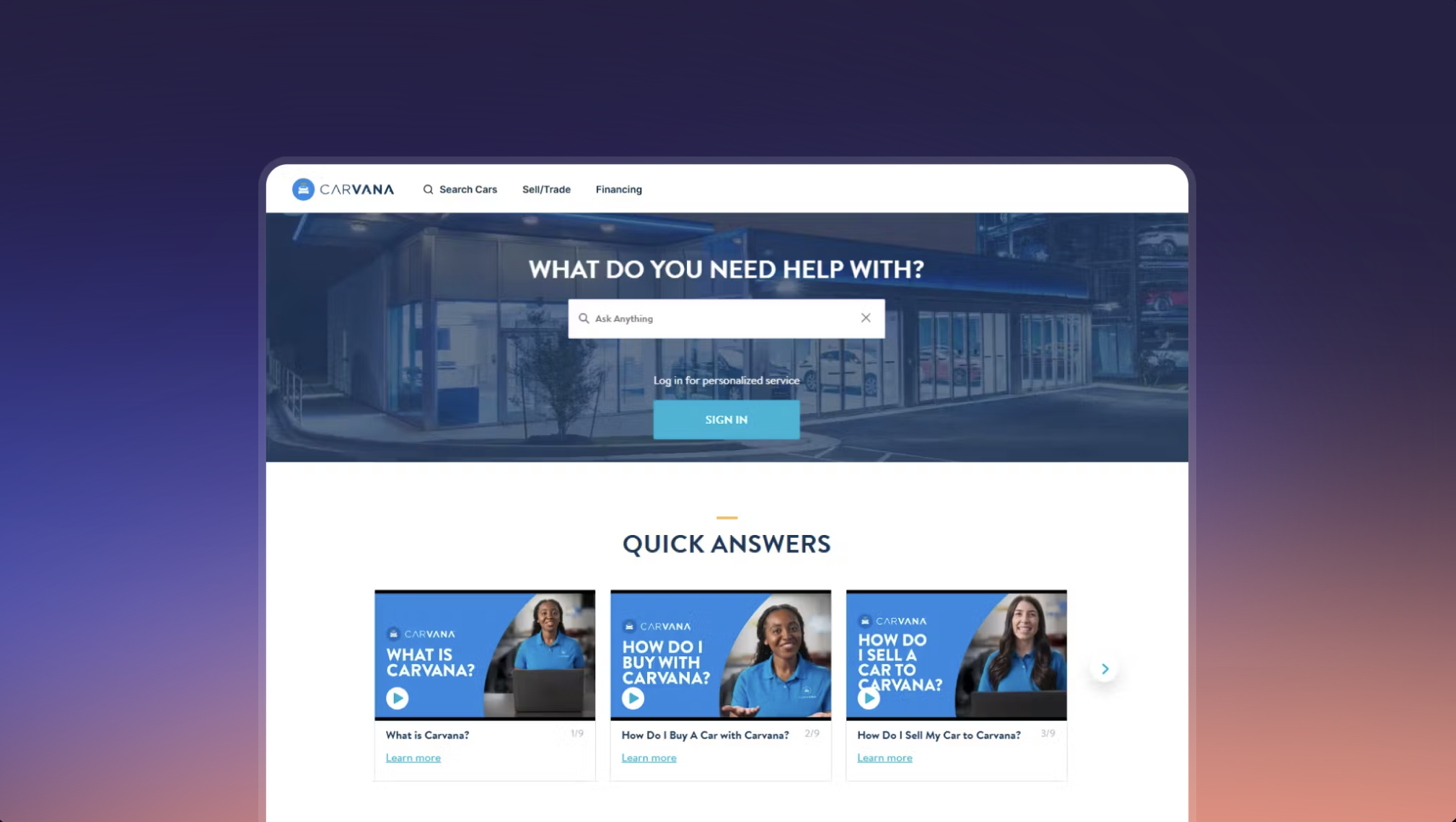 Carvana - Stonly help center awards